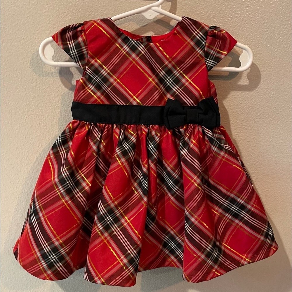 Adorable red plaid holiday dress
